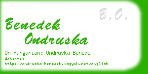 benedek ondruska business card